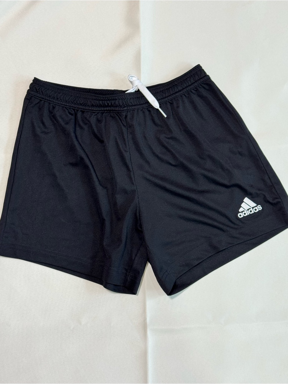 Adidas Black Women’s Athletic Training Shorts with White Drawstring